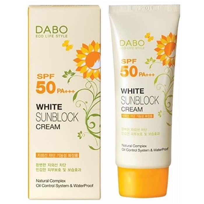 [ COMBO 2] MỚI Chống Nắng Dành Cho Da Nhạy Cảm, Da Khô Từ Hoa Cúc DABO WHITENING SUNCREAM SPF 50 PA+++ Hàn quốc 70ml/Hộp