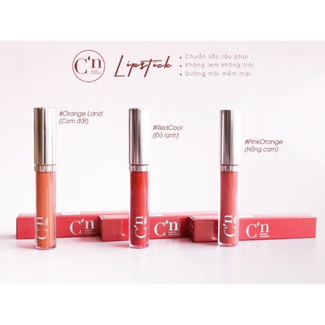 [CHÍNH HÃNG] Son môi màu Đỏ Lạnh Hồng Cam Cam Đất không chì nhập khẩu Hàn Quốc C'n Natural Cosmetics Nine's Beauty Nines | BigBuy360 - bigbuy360.vn
