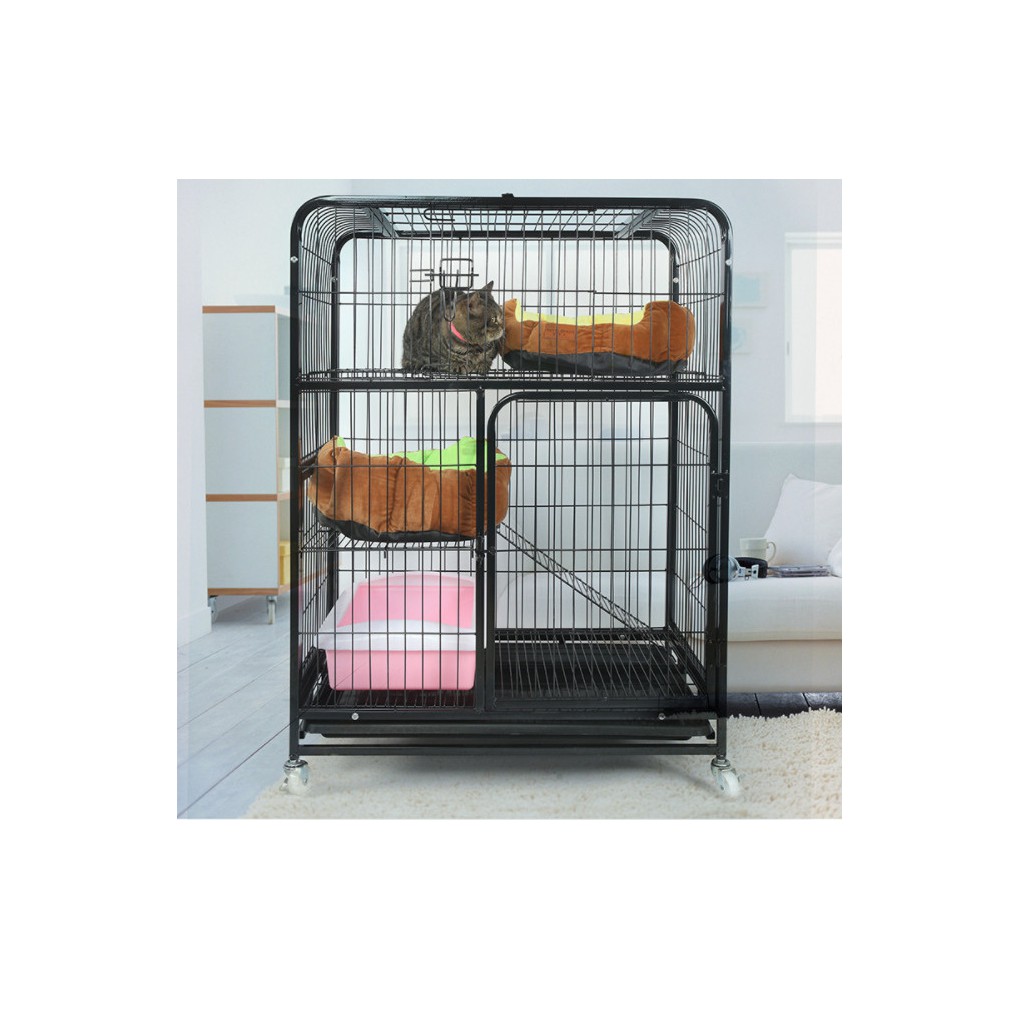 Chuồng Sơn Tĩnh Điện Nan Ống 2 Tầng Cho Thú Cưng Kích Thước 110x78x55cm.