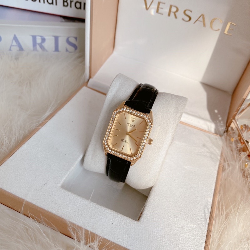Đồng hồ rolex nữ -chất da bóng mang rất sang