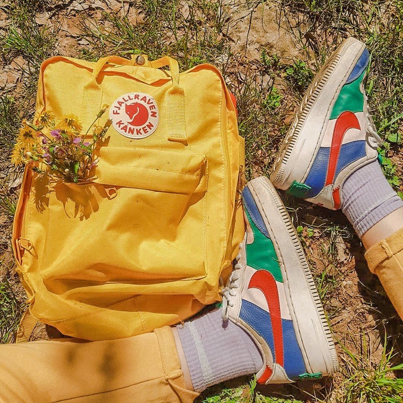 Balo Kanken Unisex Size Classic Đi Học Màu Vàng