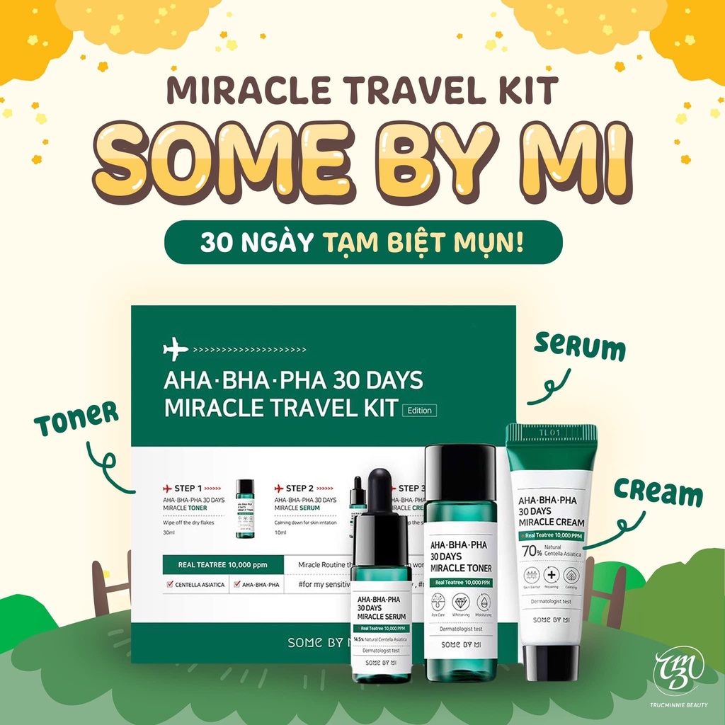 Bộ 3 Sản Phẩm Dưỡng Da Some By Mi AHA-BHA-PHA 30 Days Miracle Travel Kit