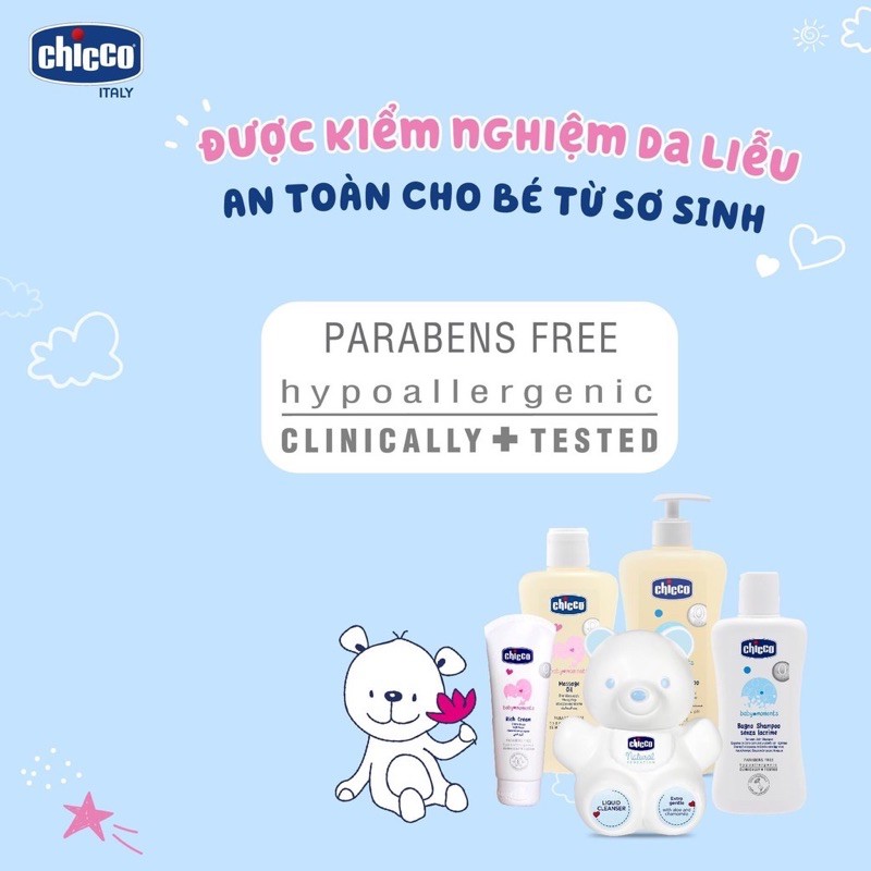 Sữa Tắm Dưỡng Da Nature Sensation Teddy CHICCO 0M+ Chính Hãng Nhập Khẩu Ý