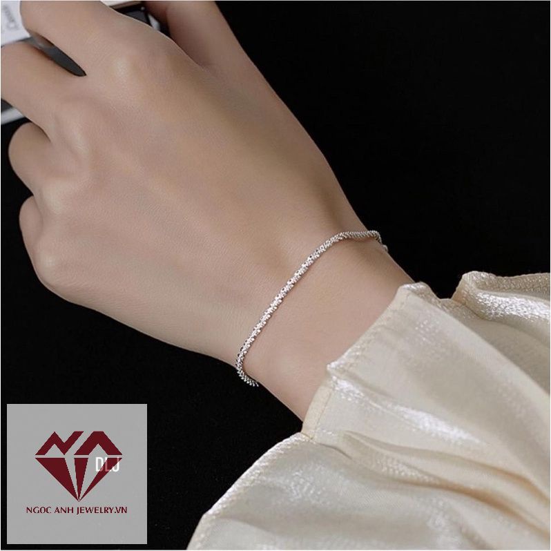 Lắc tay bạc nữ, vòng tay mix đôi độc đáo mới lạ, thiết kế xinh xắn-Bạc Ngọc Anh