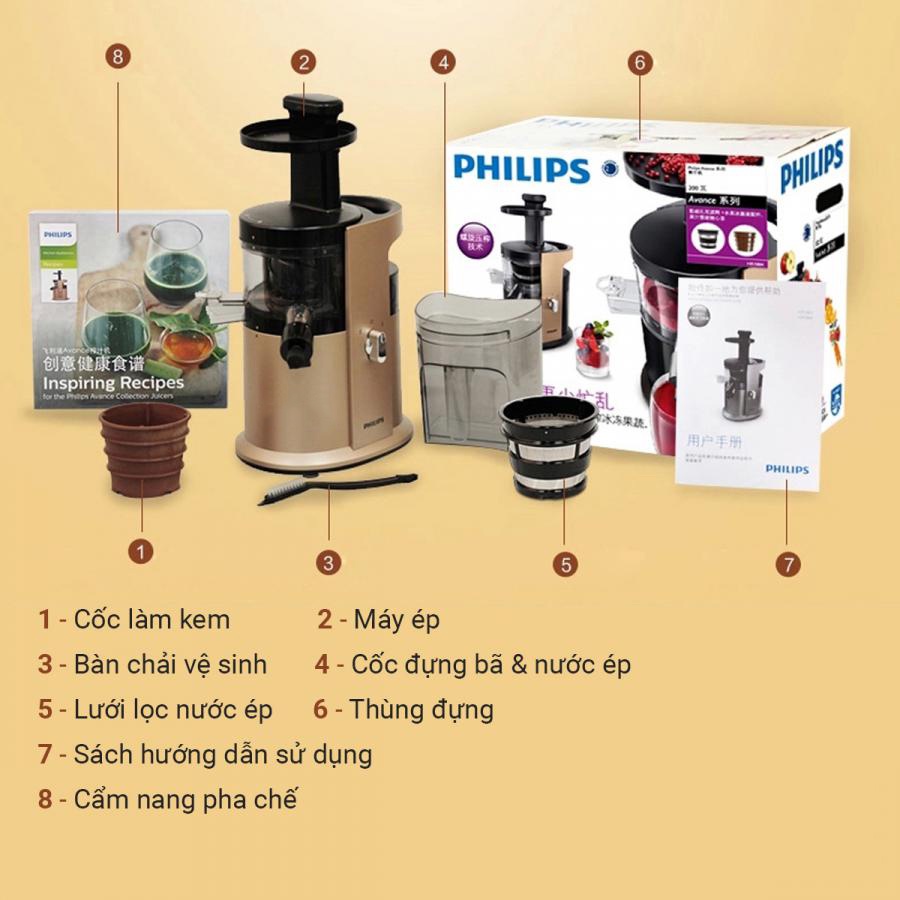 [Mã ELHA22 giảm 5% đơn 300K] Máy ép trái cây cao cấp Philips HR1883 siêu bền