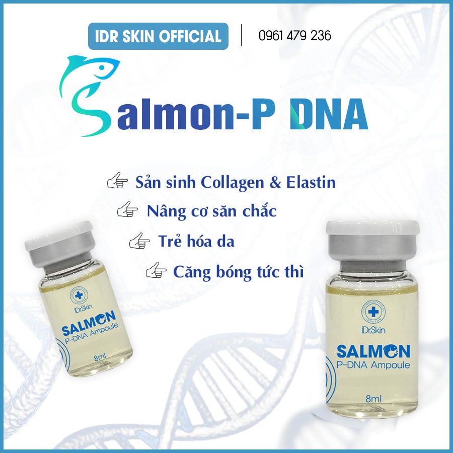 Tế bào gốc DNA cá hồi Idr Skin_Salmon  p-DNA ampoule Idr Skin Hàn Quốc giúp loại bỏ sẹo rỗ, căng bóng...