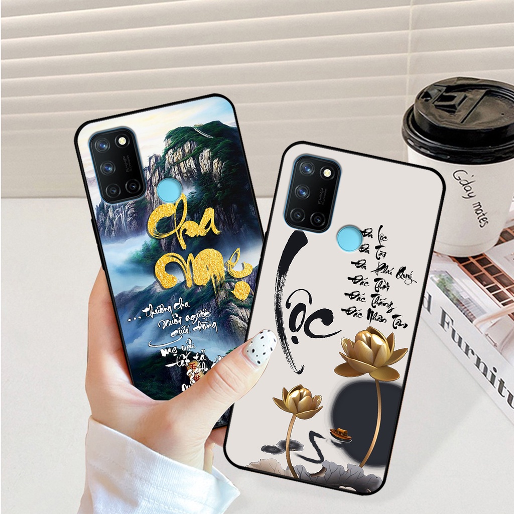 Ốp lưng Realme C17 - Realme 7i in hình phong cách chữ thư pháp cha mẹ, tài lộc