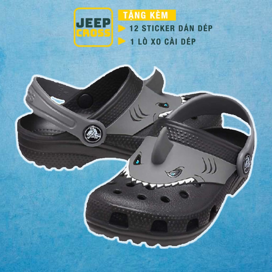 Dép cross cá mập baby shark cho bé trai từ 2 tuổi đến 14 tuổi