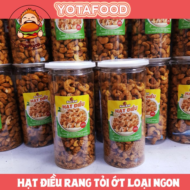 [Mã GRO1505 giảm 8% đơn 250K] 1 Kí Hạt Điều Rang Tỏi Ớt Loại 1 ( điều nguyên ) | Yotafood - 2 Hộp 500GR