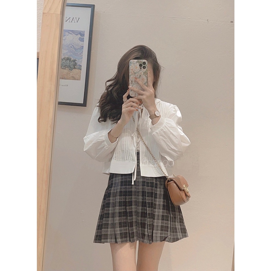 Áo sơ mi bèo xếp ly buộc nơ ( ảnh thật chụp kèm ) | BigBuy360 - bigbuy360.vn