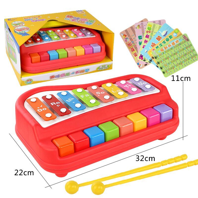 ◊Nhạc cụ gõ cho trẻ em trẻ em 1-3 tuổi gõ tay tám âm trên đàn piano 6-8 tám tháng món quà sinh nhật câu đố đồ chơi trẻ e