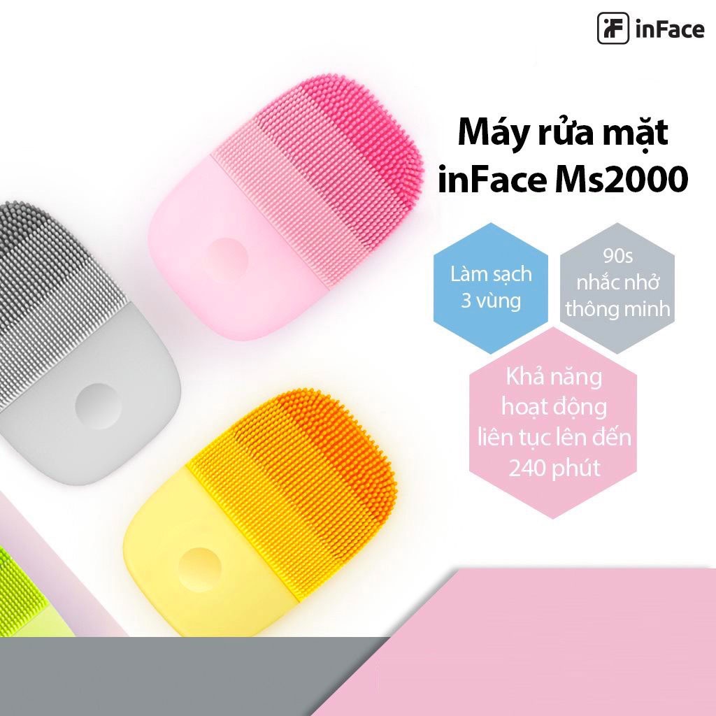 Máy rửa mặt Xiaomi sóng âm inFace MS-2000, MS-2010 Mini, rửa sạch sâu da mặt, thông thoáng lỗ chân lông