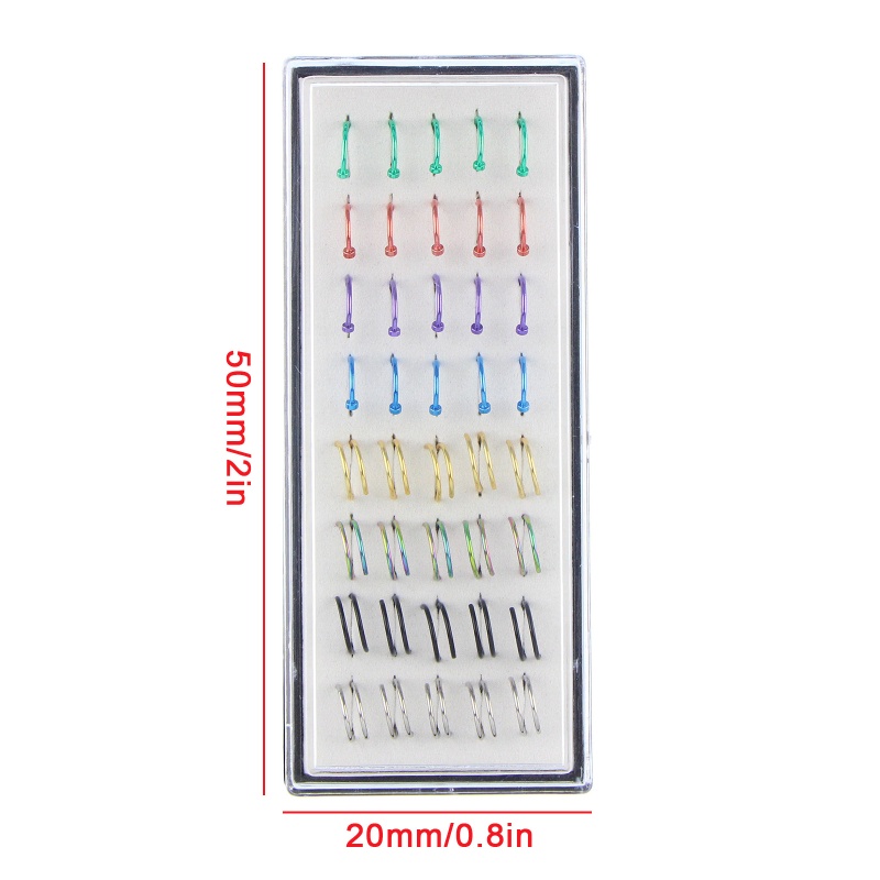 Set 40 Khuyên Mũi Xoắn Ốc Sang Trọng Không Gây Dị Ứng