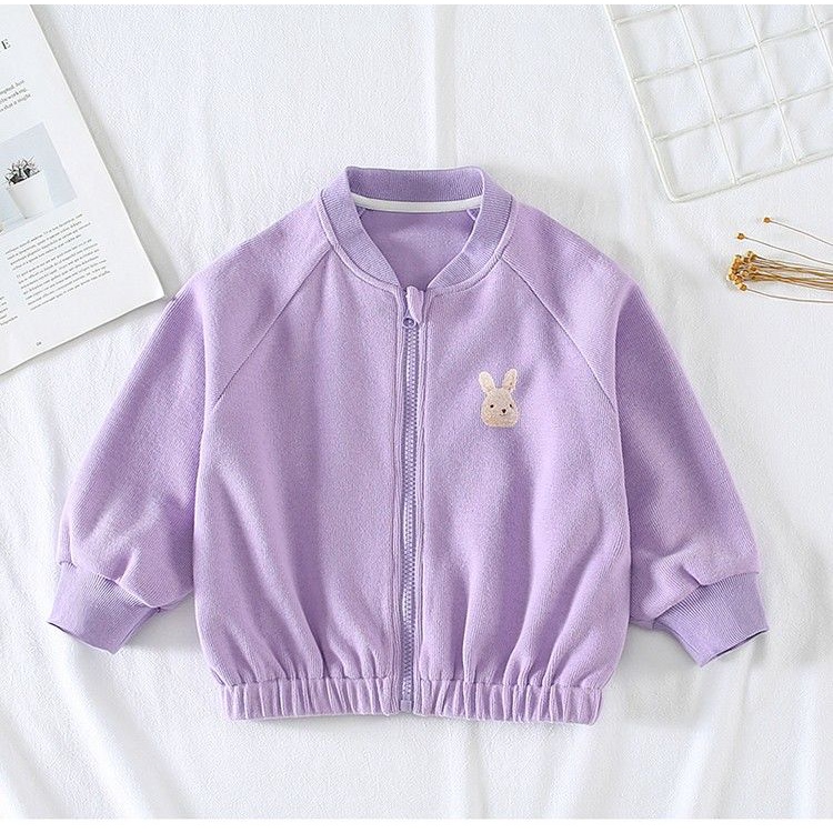 [Babycat] Hàng Có Sẵn Áo Khoác Bóng Chày Tay Dài Có Khóa Kéo Phong Cách Hàn Quốc Nhật Bản Mới Dành Cho Bé Gái Mùa Xuân Thu Và Mùa Đông