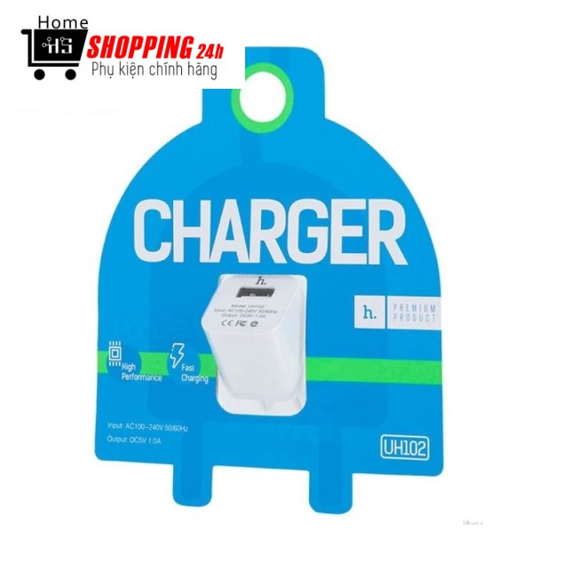 Cốc sạc điện thoại HOCO UH 102 - Hỗ trợ sạc nhanh 5v/1A, thiết kế nhỏ gọn, tiện lợi, dễ dàng mang theo