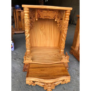 Bàn thờ thần tài ông địa gỗ gõ đỏ 60 x 50 x 81cm