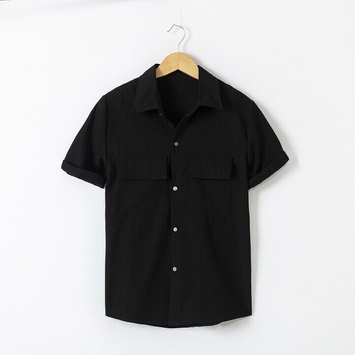 ADAM STORE - ÁO Đũi Nam Cổ Bẻ Sơ Mi Cao Cấp Đũi Áo Ngắn Tay Nam có cổ túi hộp | BigBuy360 - bigbuy360.vn