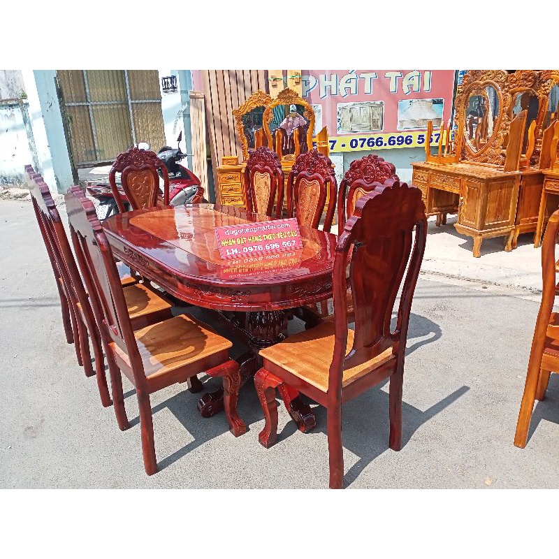 Bàn Ăn 8 Ghế gỗ Tràm Vàng giá 8tr300