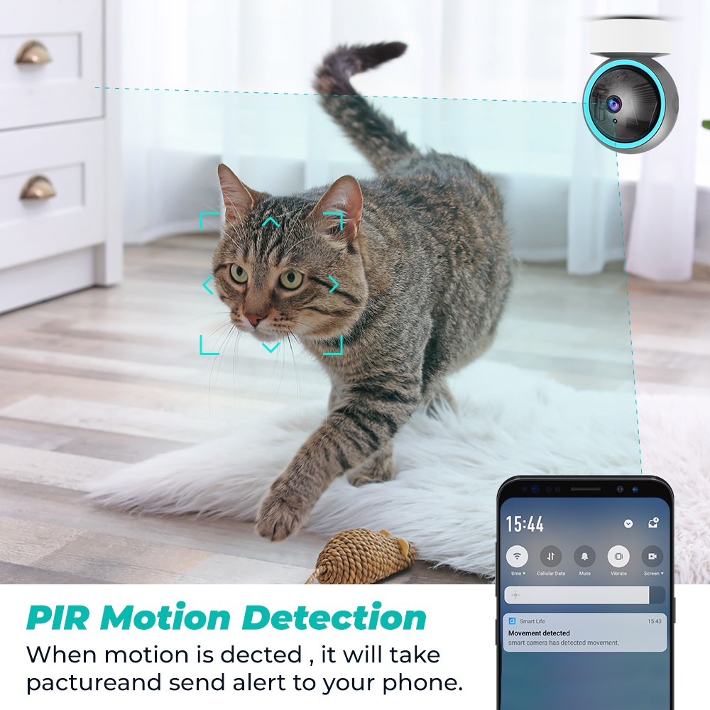 Camera Giám Sát Mini Thông Minh Wifi IP Wifi Không Dây SMATRUL 1080P 2MP Tầm Nhìn Ban Đêm