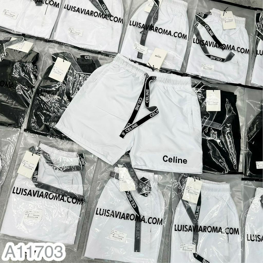 Quần Đùi Gió Nam Nữ CELINE Logo Đơn Giản 2 Màu Đen Trắng Dễ Phối Đồ - Quần Đùi Gió Dành Cho Nam Nữ