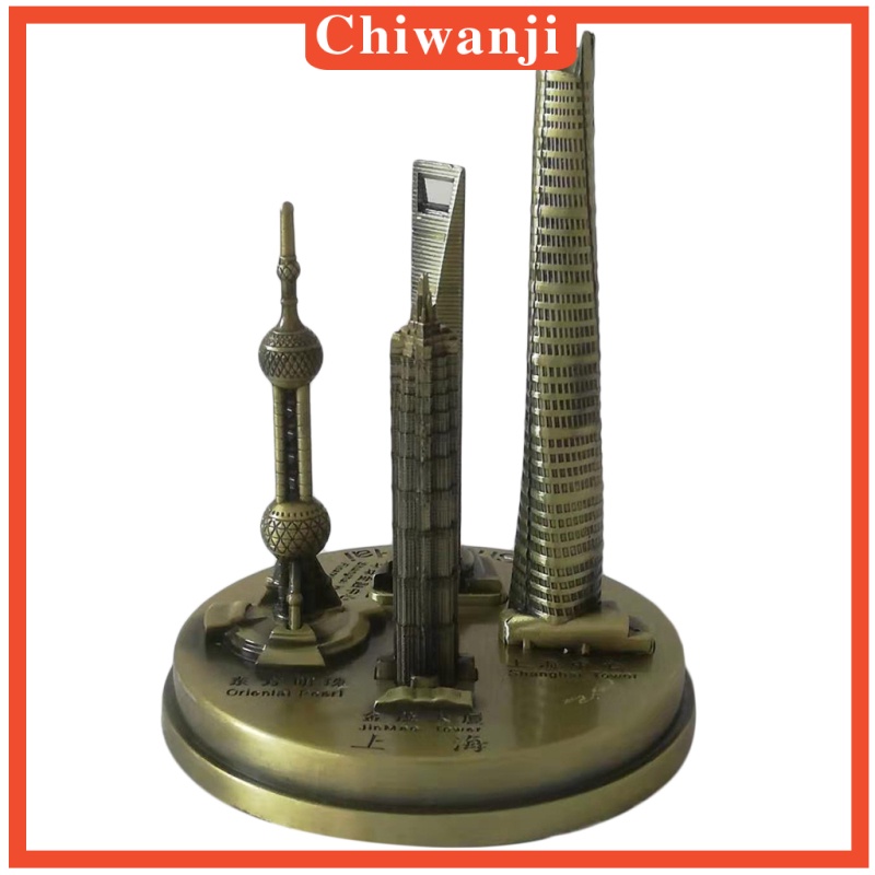 Mô Hình Tòa Nhà Skylines Bằng Kim Loại Màu Đồng 11cm
