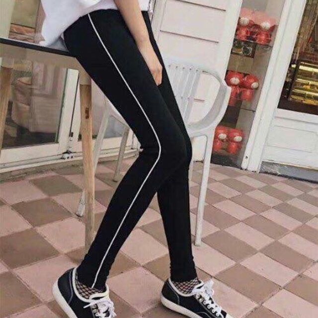 Quần legging sọc