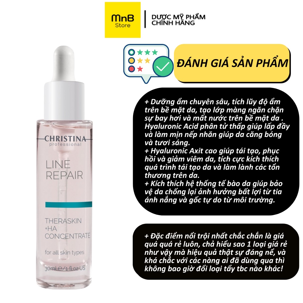 Tinh chất Christina Line Hydra Repair - Theraskin + HA Concentrate cấp nước, giữ nước và trẻ hóa làn da 30ml
