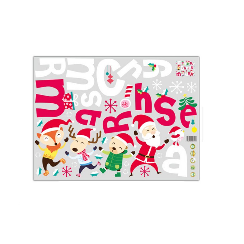Decal trang trí Chữ MERRY CHRISTMAS lớn vui nhộn