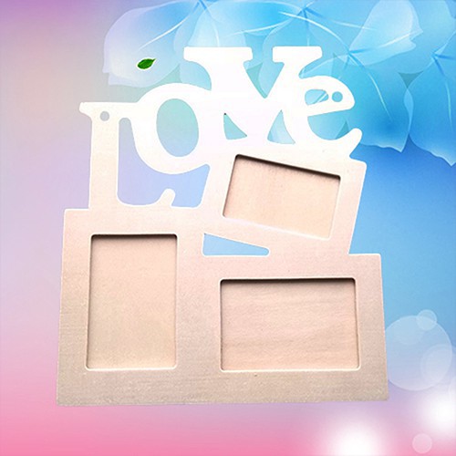 Khung ảnh 3 trong 1 chất liệu gỗ xinh xắn tạo hình chữ LOVE đáng yêu