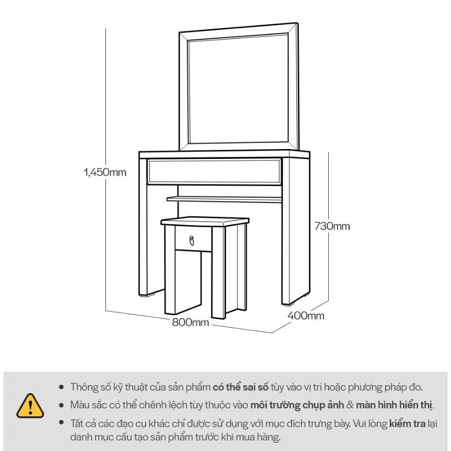 DT006 - BÀN TRANG ĐIỂM GỖ TỰ NHIÊN KÈM GƯƠNG - Dongsuh Furniture - Nội Thất Cao Cấp Hiện Đại Giá Rẻ