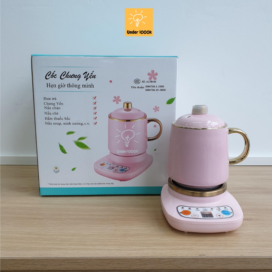 Cốc chưng yến - cốc pha trà màu hồng chính hãng Under1000k - có bán lẻ đế điện và cốc - KBH