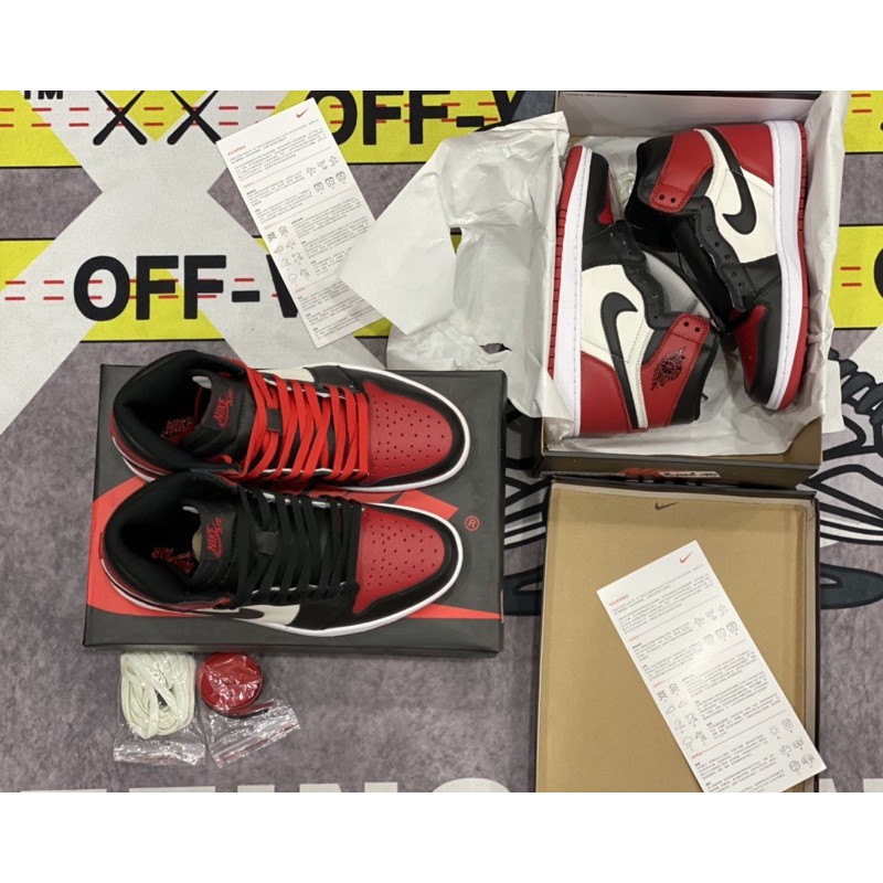 [AGsneaker] Giày thể thao cổ cao màu Bred chân bè fit lên 1 size... | BigBuy360 - bigbuy360.vn