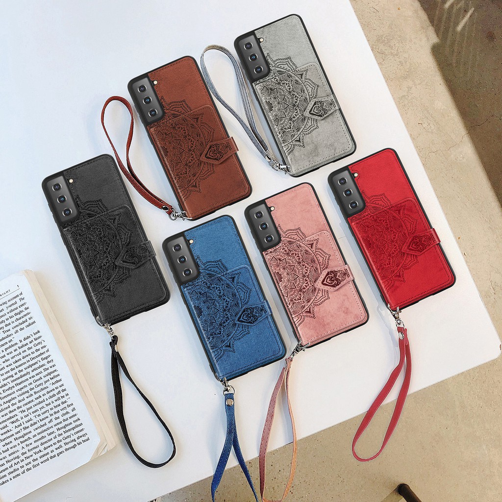 Ốp Lưng Da Nắp Gập Thời Trang Có Ngăn Ví Đựng Thẻ Tín Dụng Cho Samsung Galaxy S21 | BigBuy360 - bigbuy360.vn