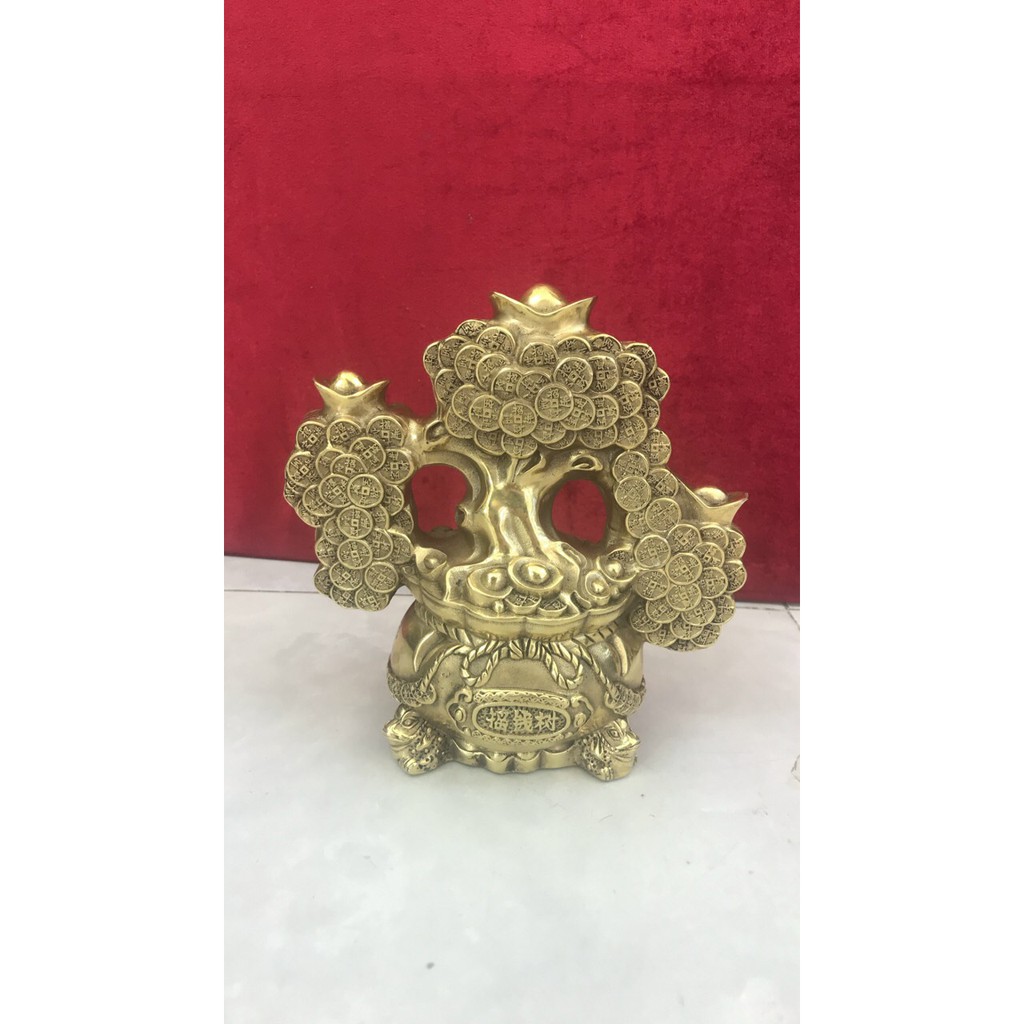 Cây tiền hũ vàng bằng đồng nguyên chất