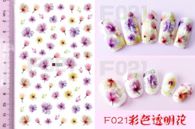 Sticker hình hoa 3d dán móng trang trí nail đẹp