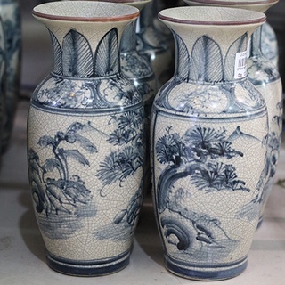 Lọ hoa men rạn giả cổ = gốm sứ bát tràng
