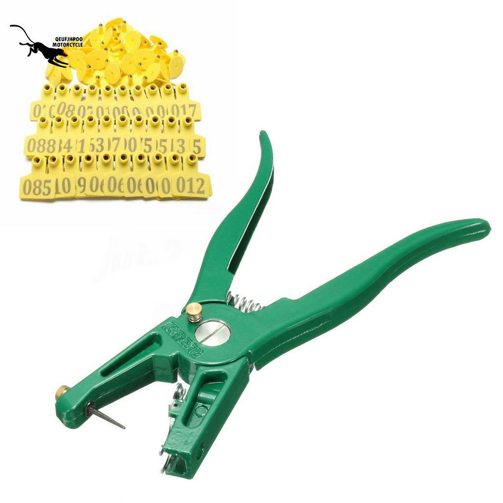 Bộ Kìm Bấm Lỗ Tai + 100 Thẻ Tên Vàng Chuyên Dụng