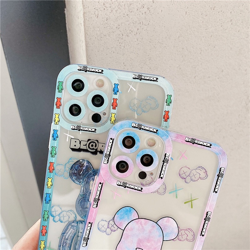 Ốp Điện Thoại Mềm Hình Gấu Đáng Yêu Cho IPhone 13 Pro Max Case/ 12/ 11/ XS/ XR/ X/ 8/ 7/ 6/ 6s/ Plus Mini