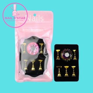 Đế gắn móng mẫu tập vẽ nail - đế kim cương có nam châm nail r’star