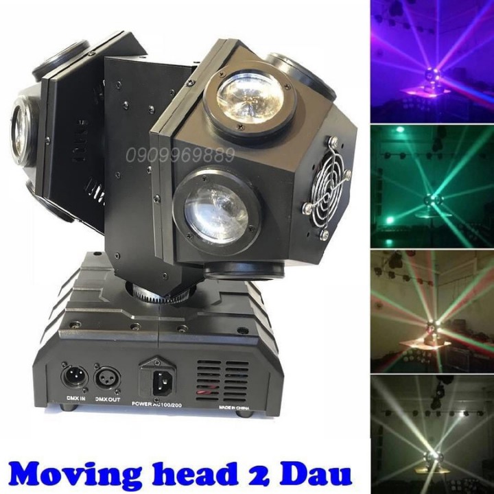 [ SALE OFF ] Đèn Moving 2 Đầu 12 Mắt Led + Laser Dùng Cho Sân Khấu, Karaoke - Magic Store SG