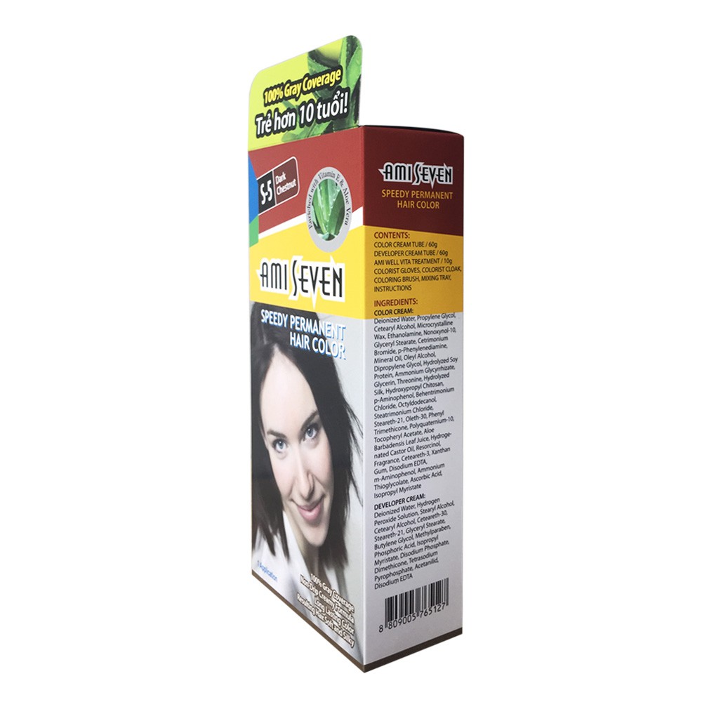 Nhuộm phủ bạc dược thảo số S5 Hạt dẻ đậm - Nhanh 7 phút