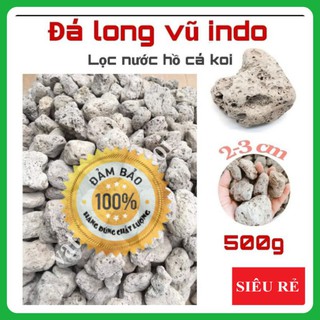 Đá lông vũ indo 2-4 ,nham thạch trắng đá bọt 500g- vật liệu lọc