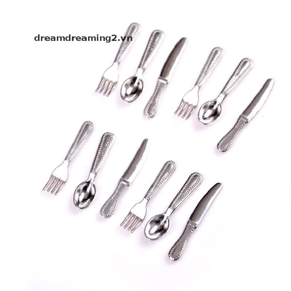 Bộ 12 Dao Và Nĩa mini Trang Trí Nhà Búp Bê