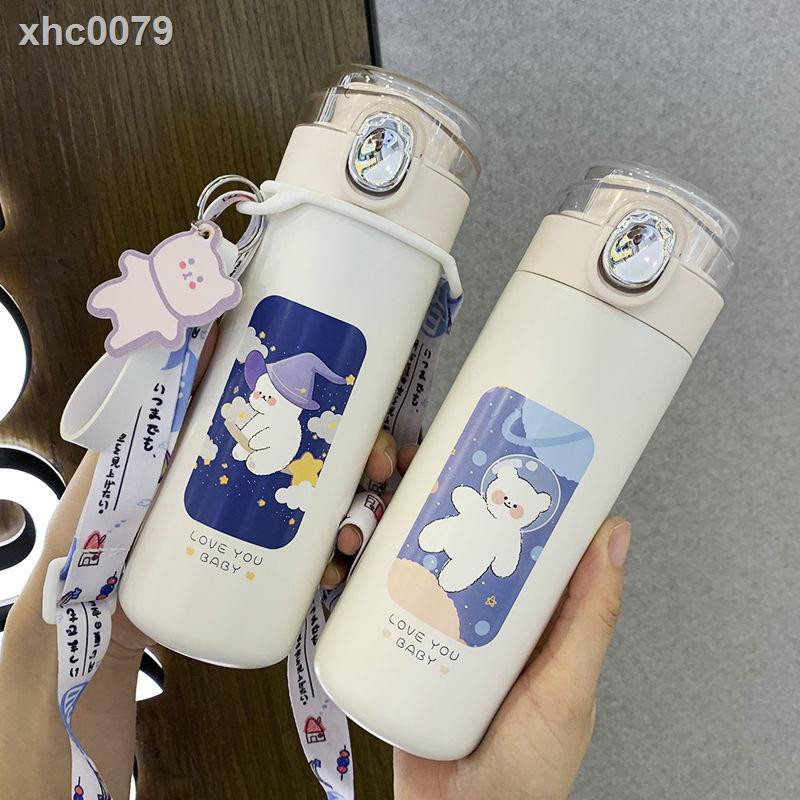 Thermos Bình Nước Giữ Nhiệt Thiết Kế Đơn Giản Phong Cách Harajuku Cho Bé Gái