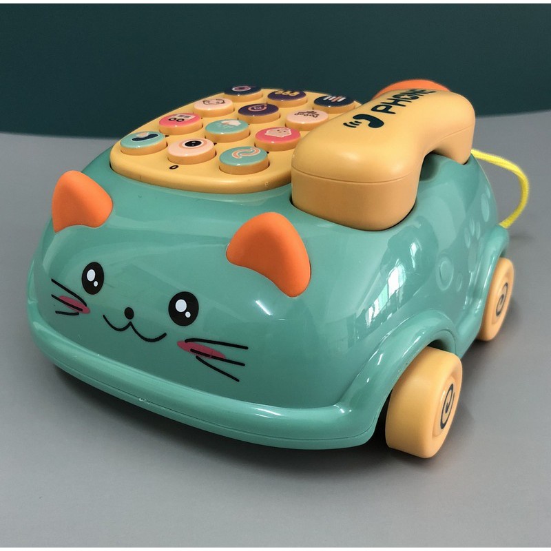 Đồ chơi điện thoại ô tô hình mèo có nhạc thông minh cho bé yêu thỏa sức khám phá với đa chức năng DC08 C08