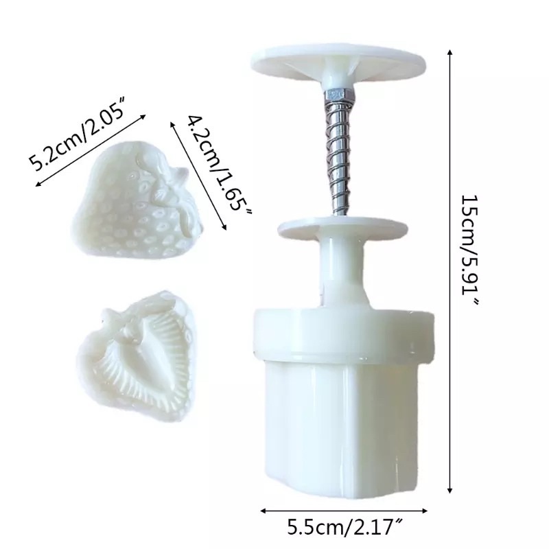 Khuôn trung thu lò xo 2 mặt quả dâu 50g (M265)
