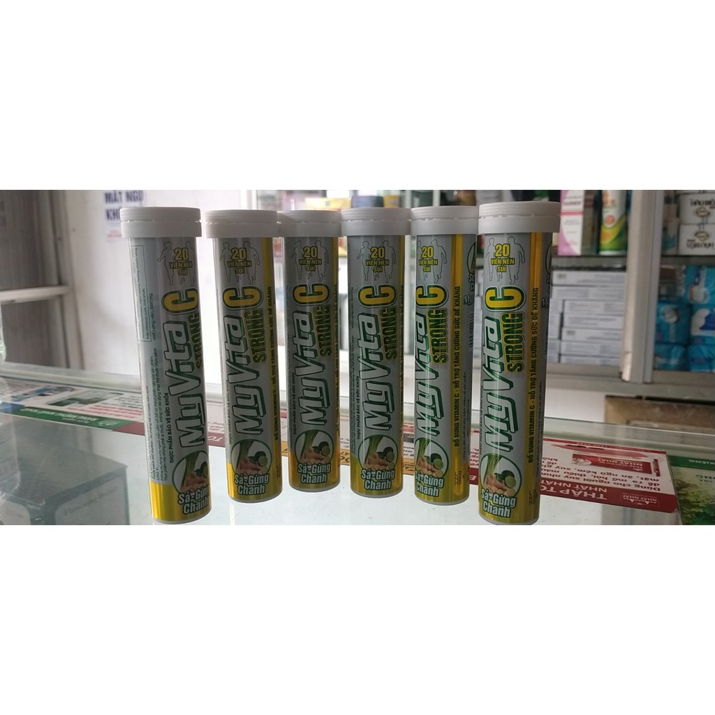 C sủi - Myvita strong C - Sả gừng chanh 20 viên - tăng sức đề kháng