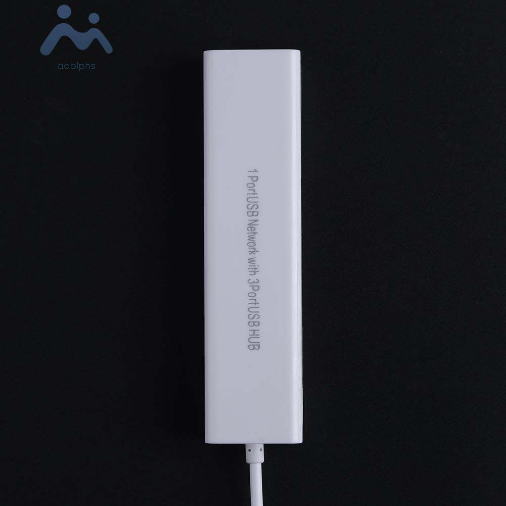 Bộ Chia 3 Cổng Usb 2.0 Hub 10 / 100mb Micro Usb Sang Rj45 Lan