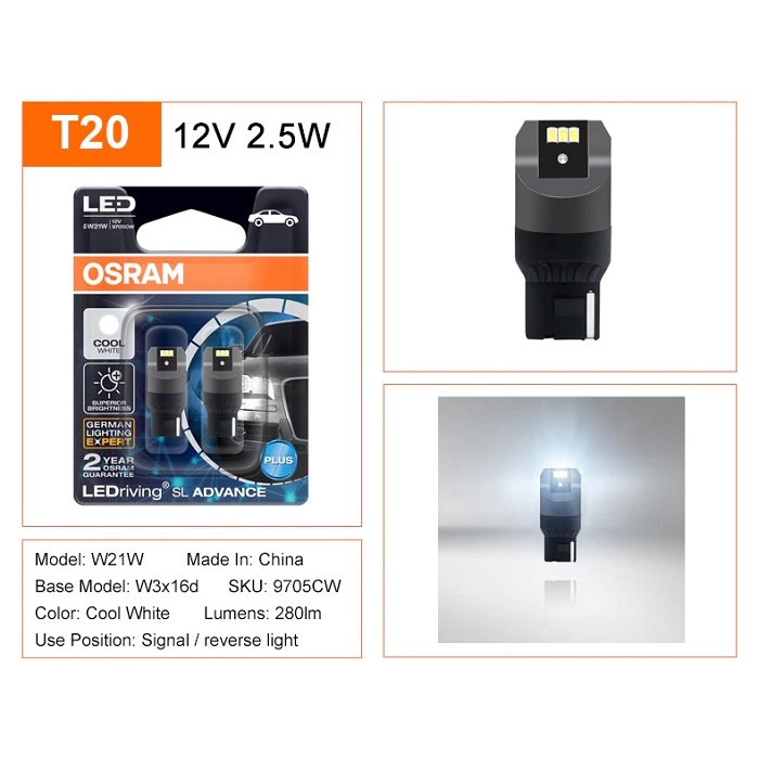 [LEDT2 ISOP] Đèn Led chân T20, S25 Osram Advance Plus [Số lượng : 1 cặp] [Bảo hành 2 năm]