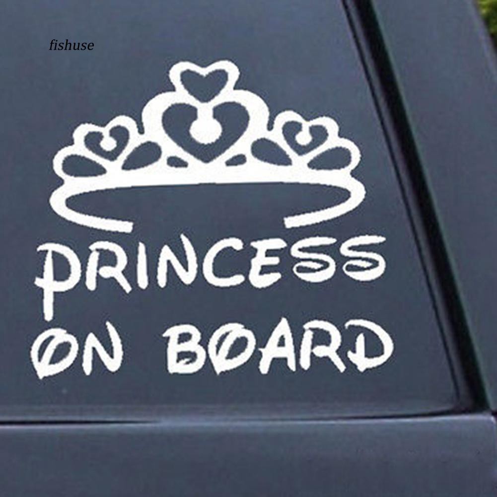 Miếng dán xe hơi chữ " công chúa on Board " fhue _ Lovely "